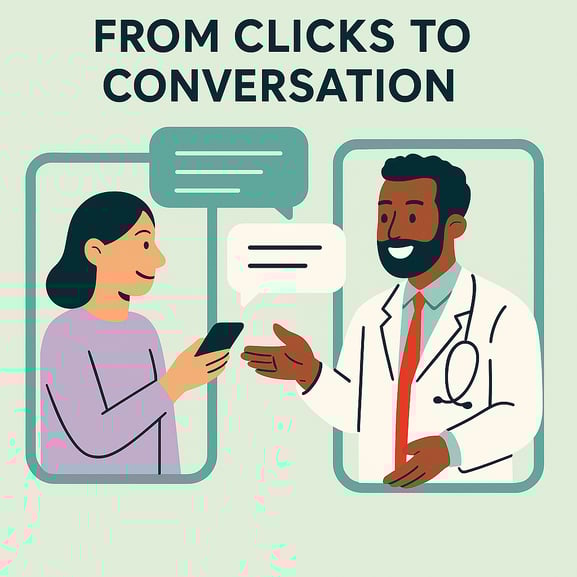 Illustration of a digital health consultation